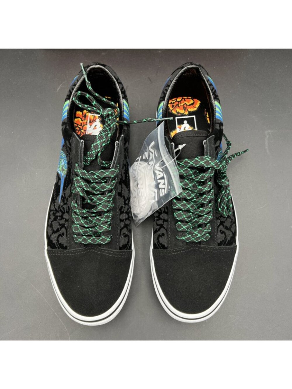Vans Old Skool Dia de los Muertos Hummingbird Skate Shoe M9 W10.5 Black Blue NEW - Picture 4 of 16